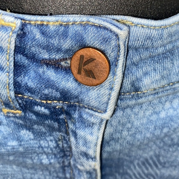 KOOKAI DENIM BLUE JEANS FISH SCALE PRINT SZ 28 W/34 - Picture 7 of 12